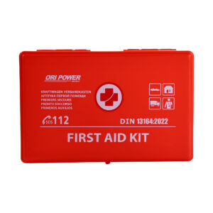 A compact power first aid kit featuring essential medical supplies for emergency situations.